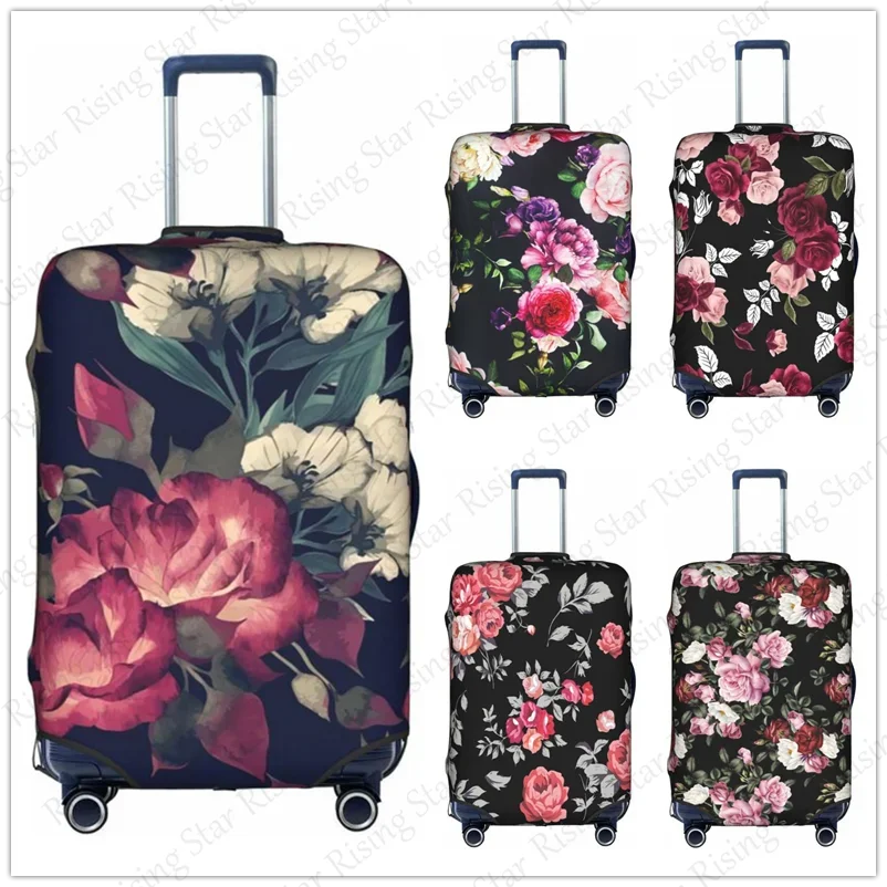 

Travel suitcase protective case, suitcase cover, elastic protection, washable Rose watercolor flower Luggage cover, 18-32 in