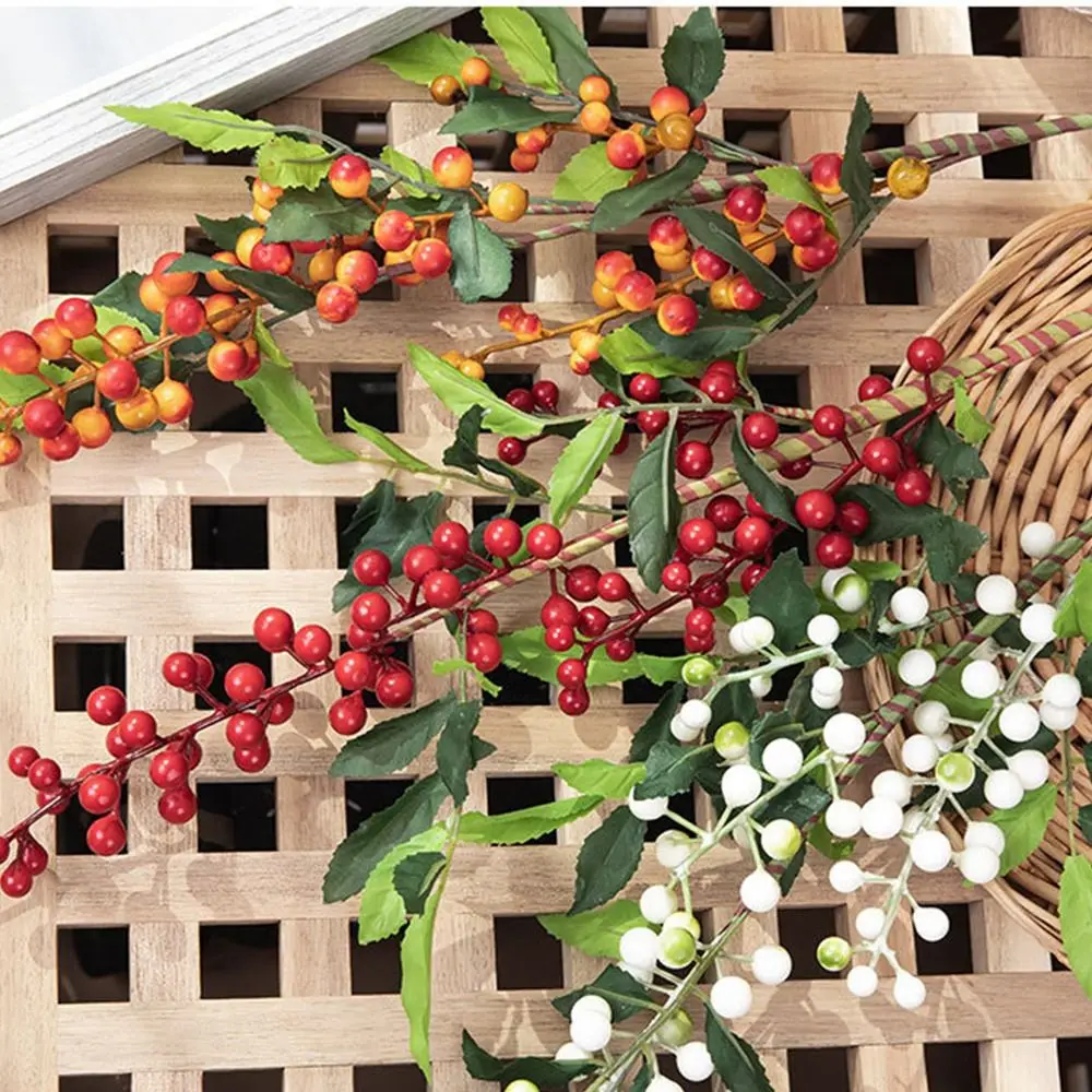 70cm Christmas Berry Branches Multicolor Photo Props Simulation Red Berries DIY Floral Arrangement Christmas Decorations Gift
