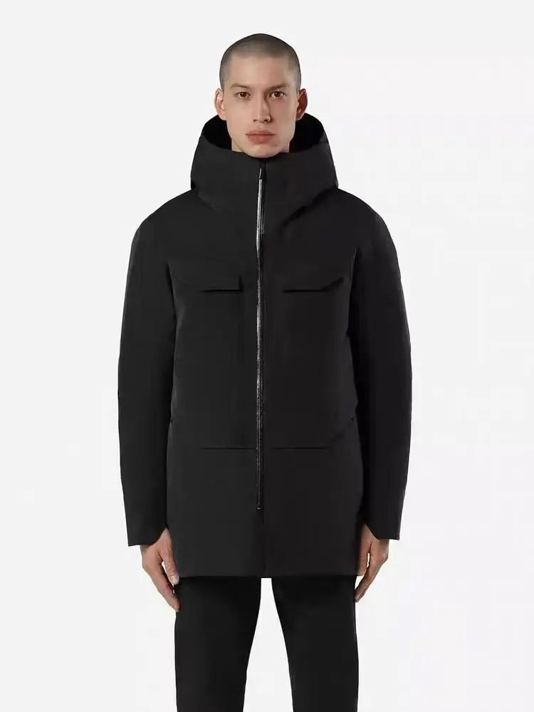 

Men's hardshell mid-length punching jacket jacket coat windproof waterproof