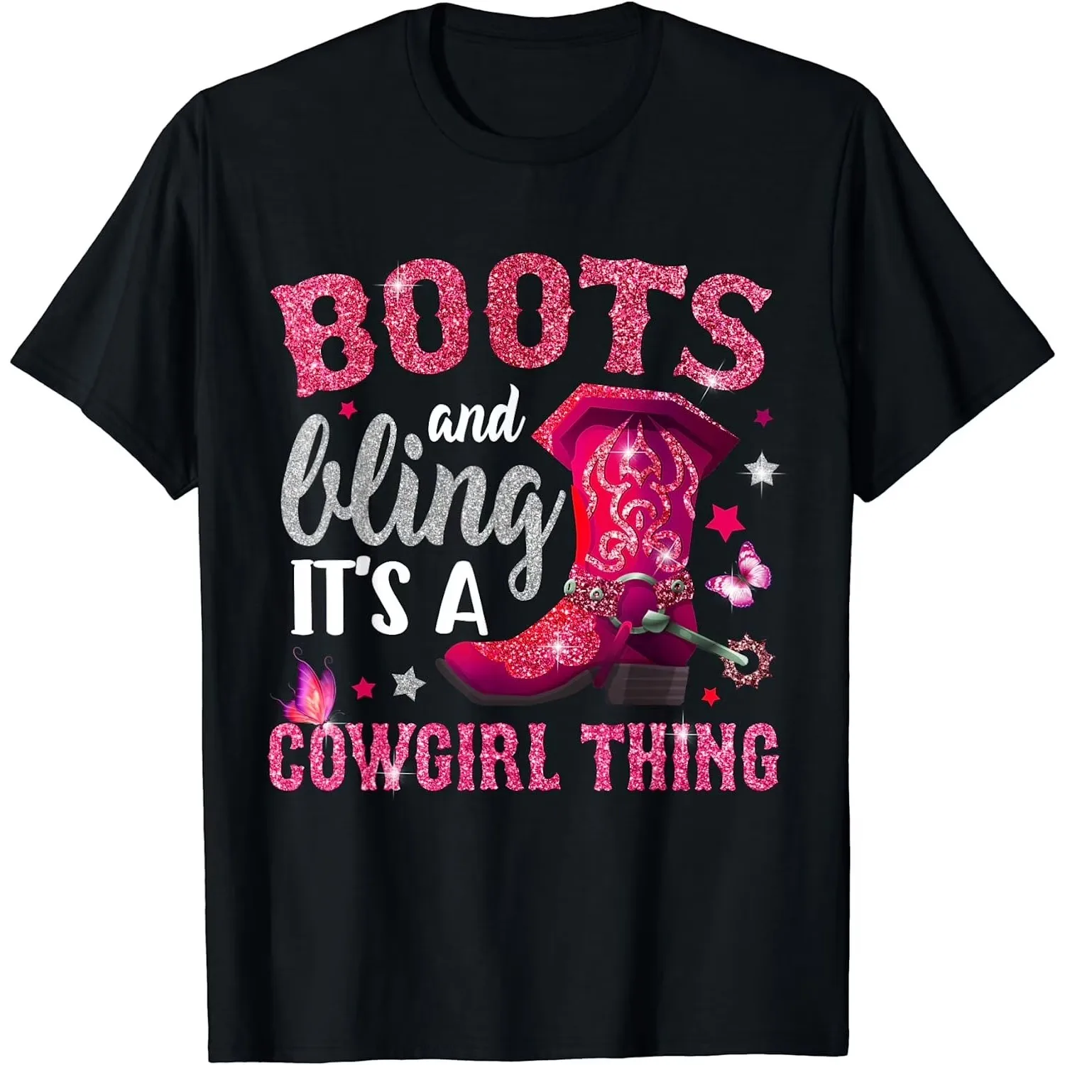 Boots and Bling Cowgirl Thing Graphic Tee for Women Girls Western Country T-Shirt