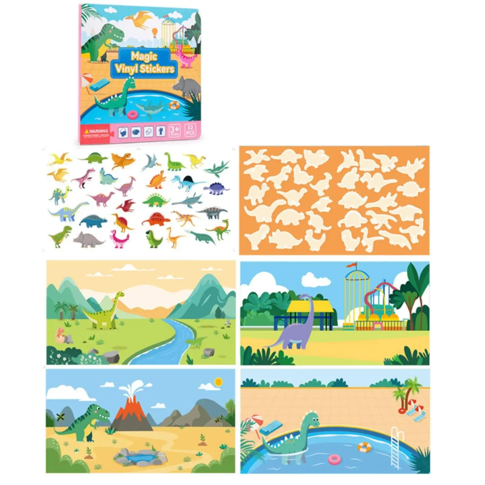 Reusable sticker book, learning book, craft kit for children and toddlers.