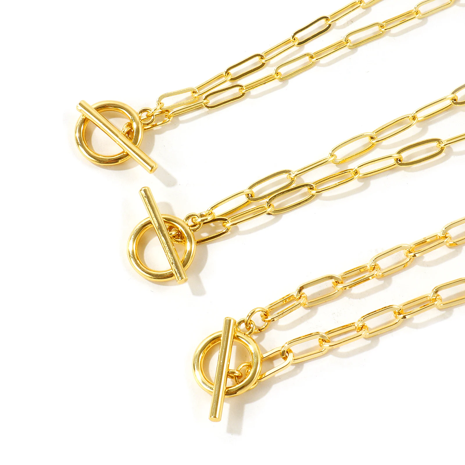 Toggle Clasp Gold - 1pc 3/4/5mm Width Minimalist Brass Paperclip