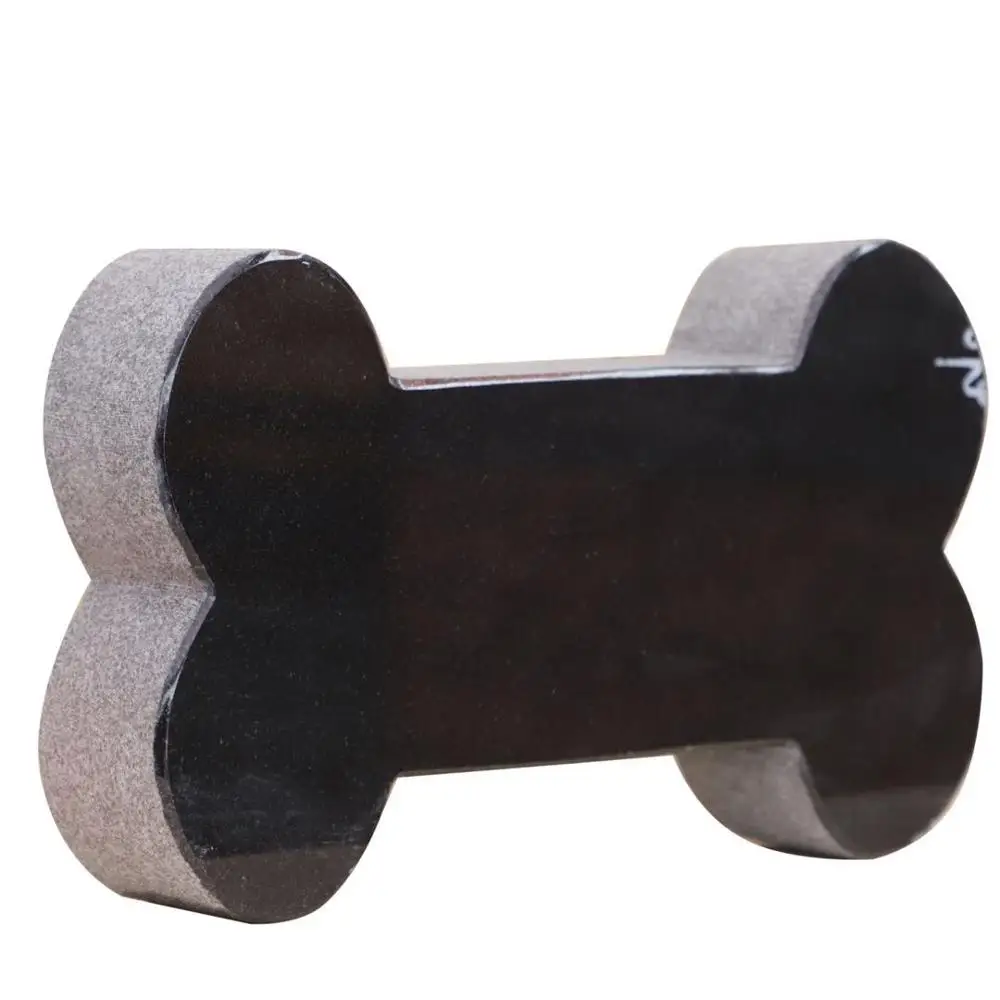Custom Made Hand Carved Natural Black Granite Paw Print Dog Pet Memorial Stone Gifts With ShadowPet names can be engraved.