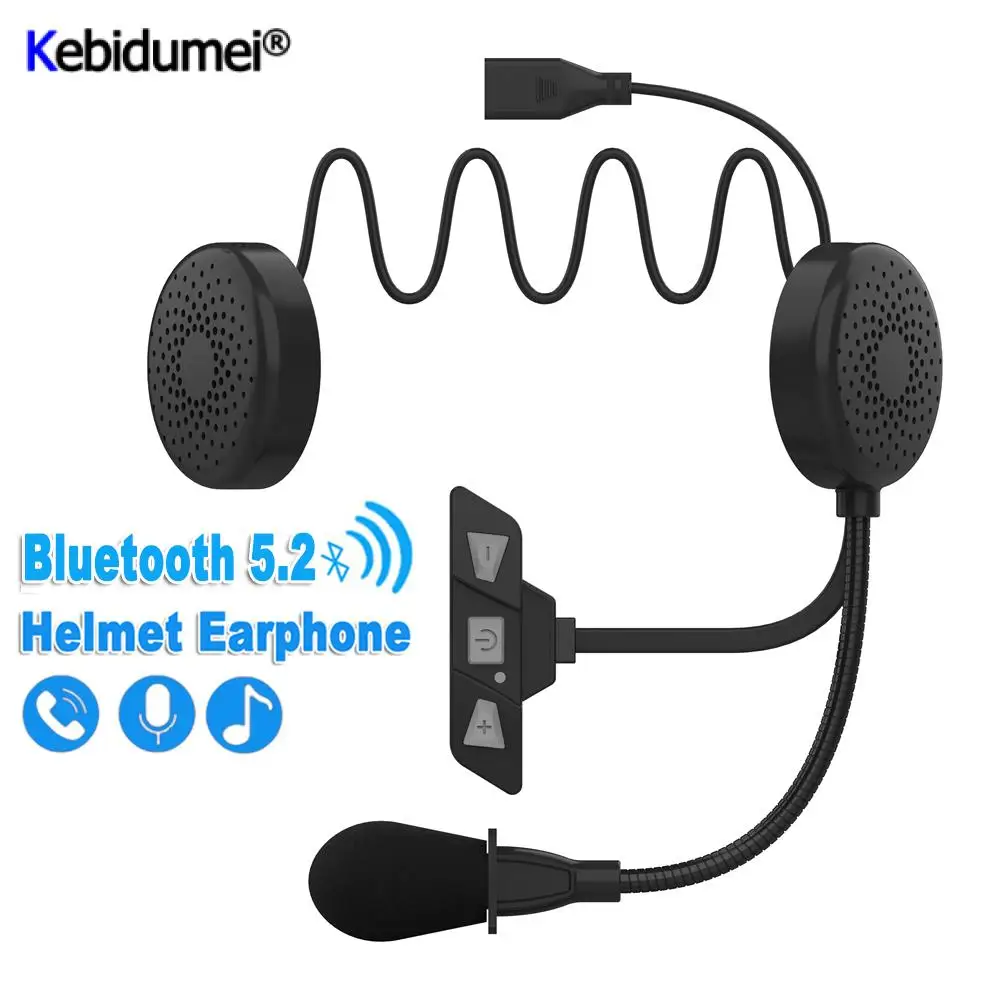 

Motorcycle Bluetooth 5.2 Helmet Headset Wireless Handsfree Stereo Music Player Speaker Moto Noise Reduction Waterproof Earphone