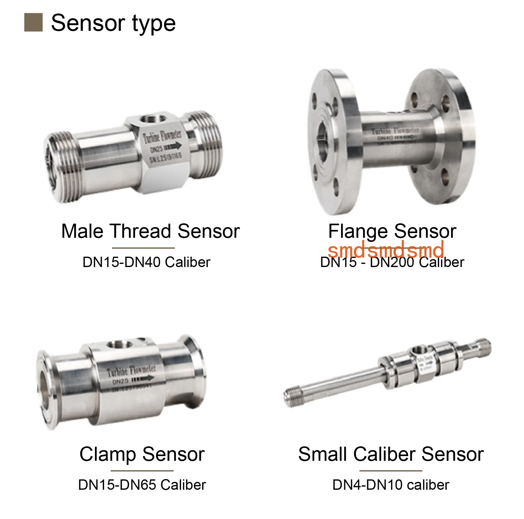 No Display Threaded Liquid Turbine Flow Meter DN10-DN50 4-20mA Pulse Sensor Water  Fuel Inline Industrial