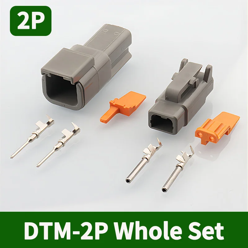 5/20/100 Sets 2-12 Pin Way Deutsch DTM Series Connector 2P 3P 4P 6P 8P 12P Male Female Docking Harness Plug DTM04-2P DTM06-2S