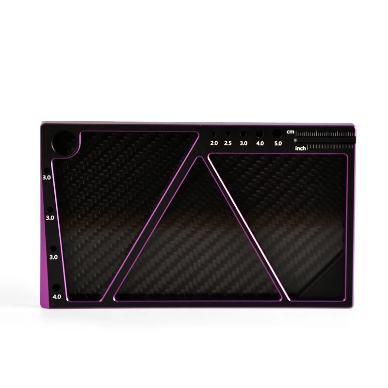 Caja de herramientas modelo de metal de fibra de carbono, bandeja de clasificación de tornillos y tuercas multifuncional, caja de almacenamiento de piezas de coche/barco/avión de control remoto, herramienta de almacenamiento de accesorios de reparación, adecuada para mantenimiento de automóviles, barcos y aviones de control remoto