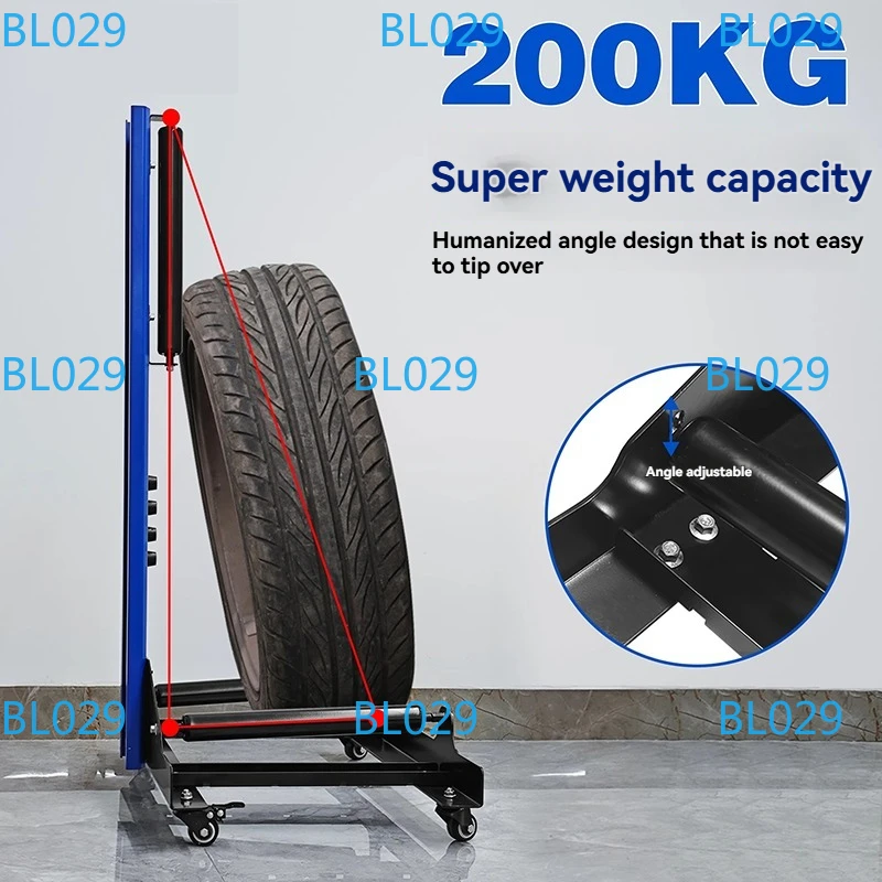 Automobile Tire Wheel Hub Cleaning Rack Rotating Rolling Professional Labor-saving Tire Repair Placing Tool Bracket