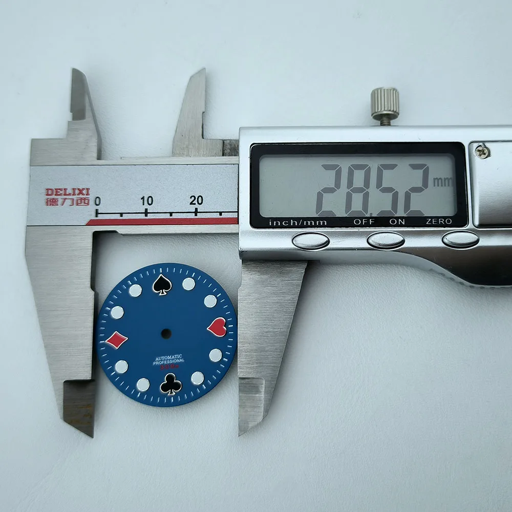 Циферблат NH35, 28,5 мм, индивидуальный логотип, зеленый светящийся циферблат, подходит для NH35 NH36, аксессуары для часов с механизмом, инструменты для ремонта