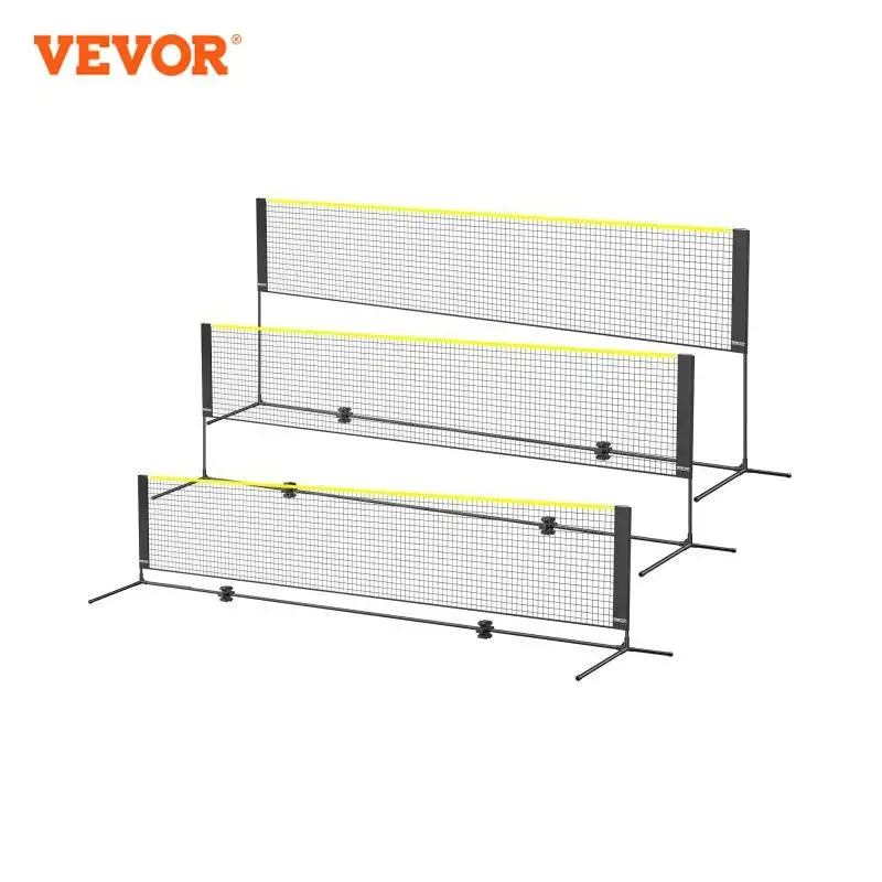 VEVOR 10/14/17FT Badminton Net Height Adjustable Volleyball Net Wide Foldable Pickleball Net Portable Easy Setup Tennis Net Set