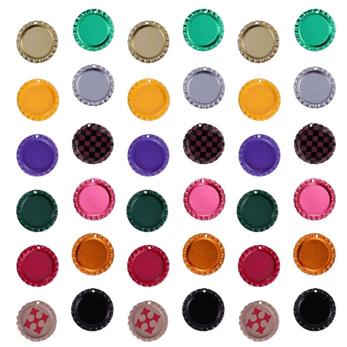 50 قطعة قبعة البيرة المسطحة مجموعة صنع المجوهرات لون عشوائي DIY بها بنفسك الحرفية المعلقات أقراط مغناطيس حواف ناعمة للمشاريع #3