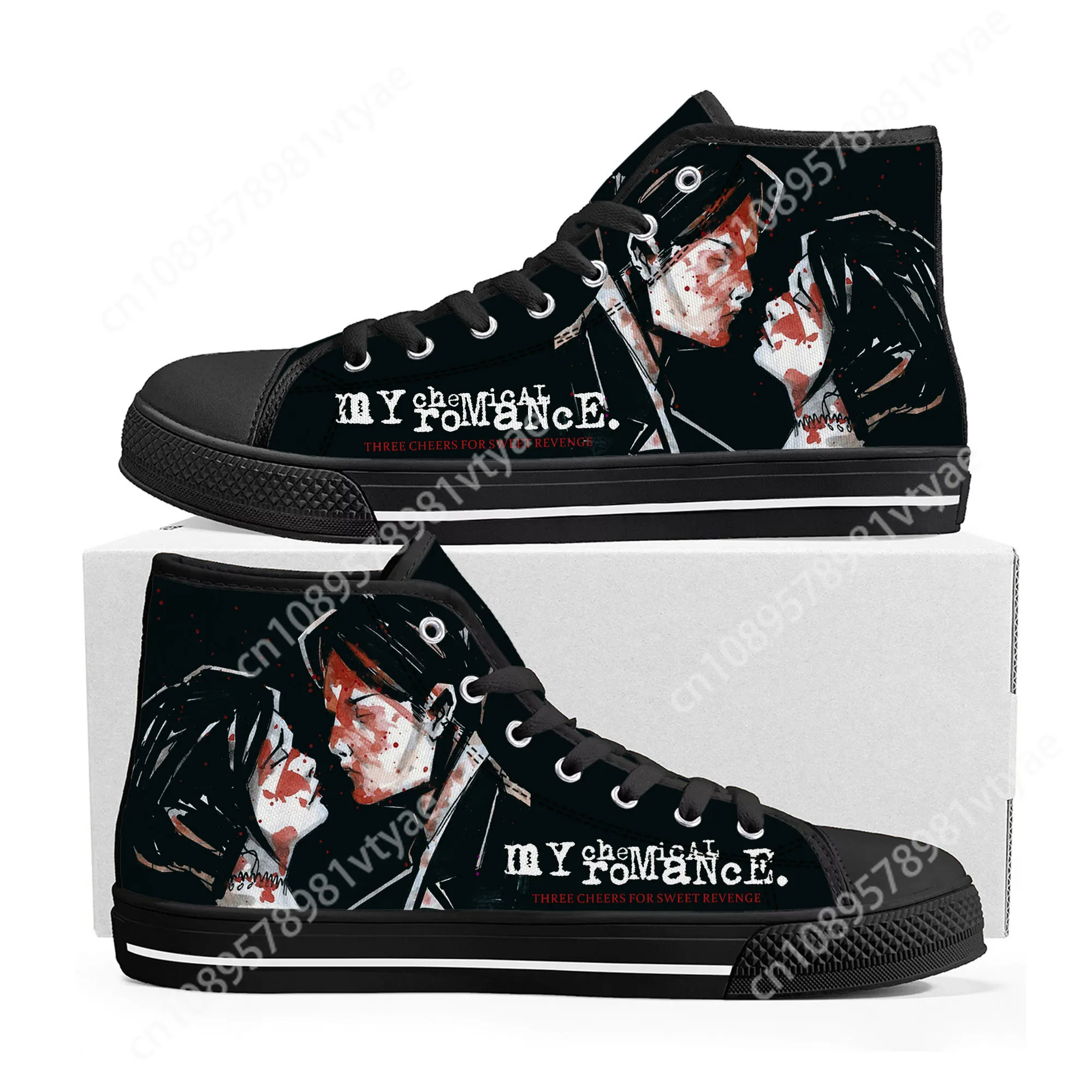 My Chemical Romance Rock Band High Top High Quality Sneakers Mens Womens Teenager Canvas Sneaker Casual Couple Shoes Custom Shoe