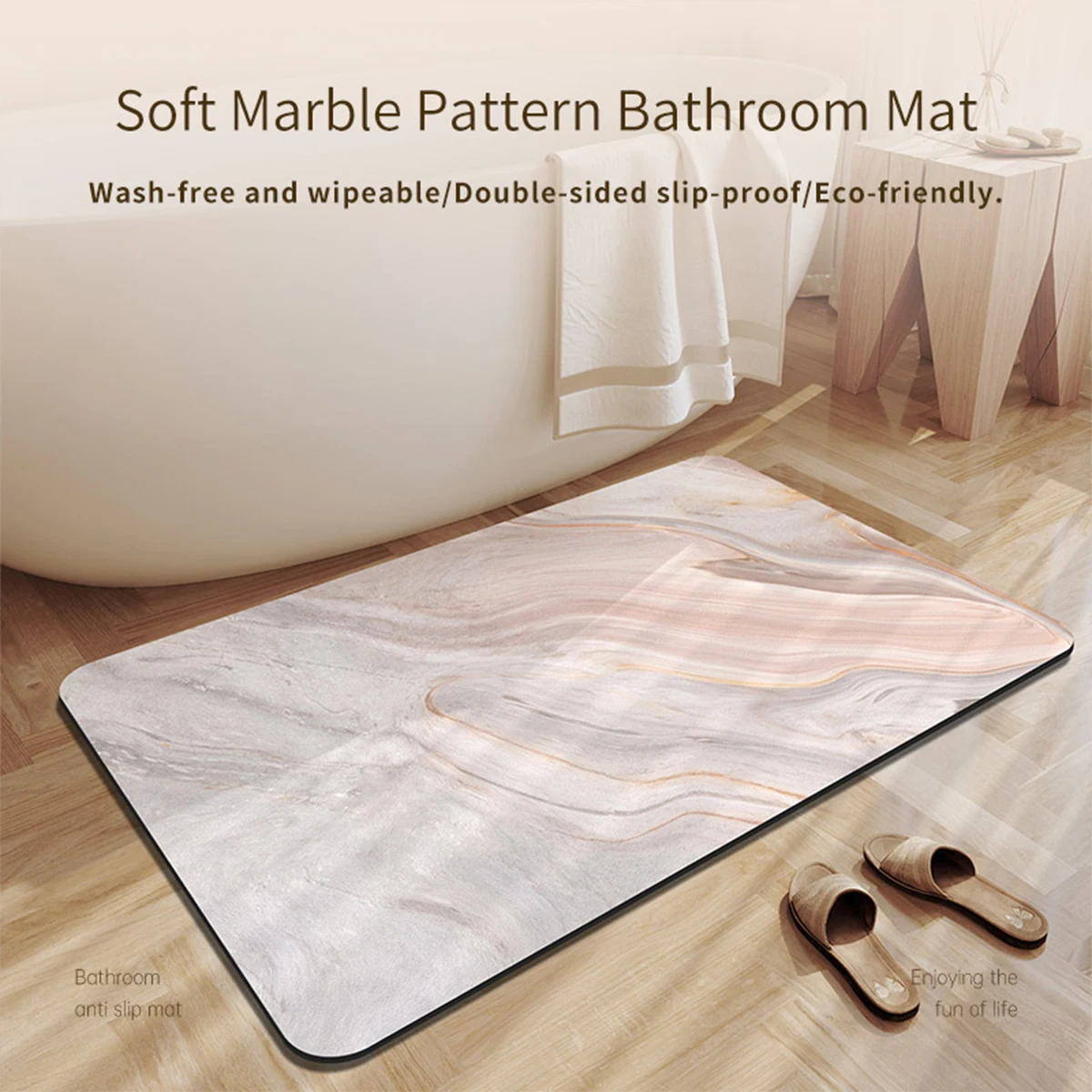 Bath Mat Bathroom Super Absorbent Foot Mats Non Slip Quick Dry Shower Pad Toilet Carpet Doormat Washable