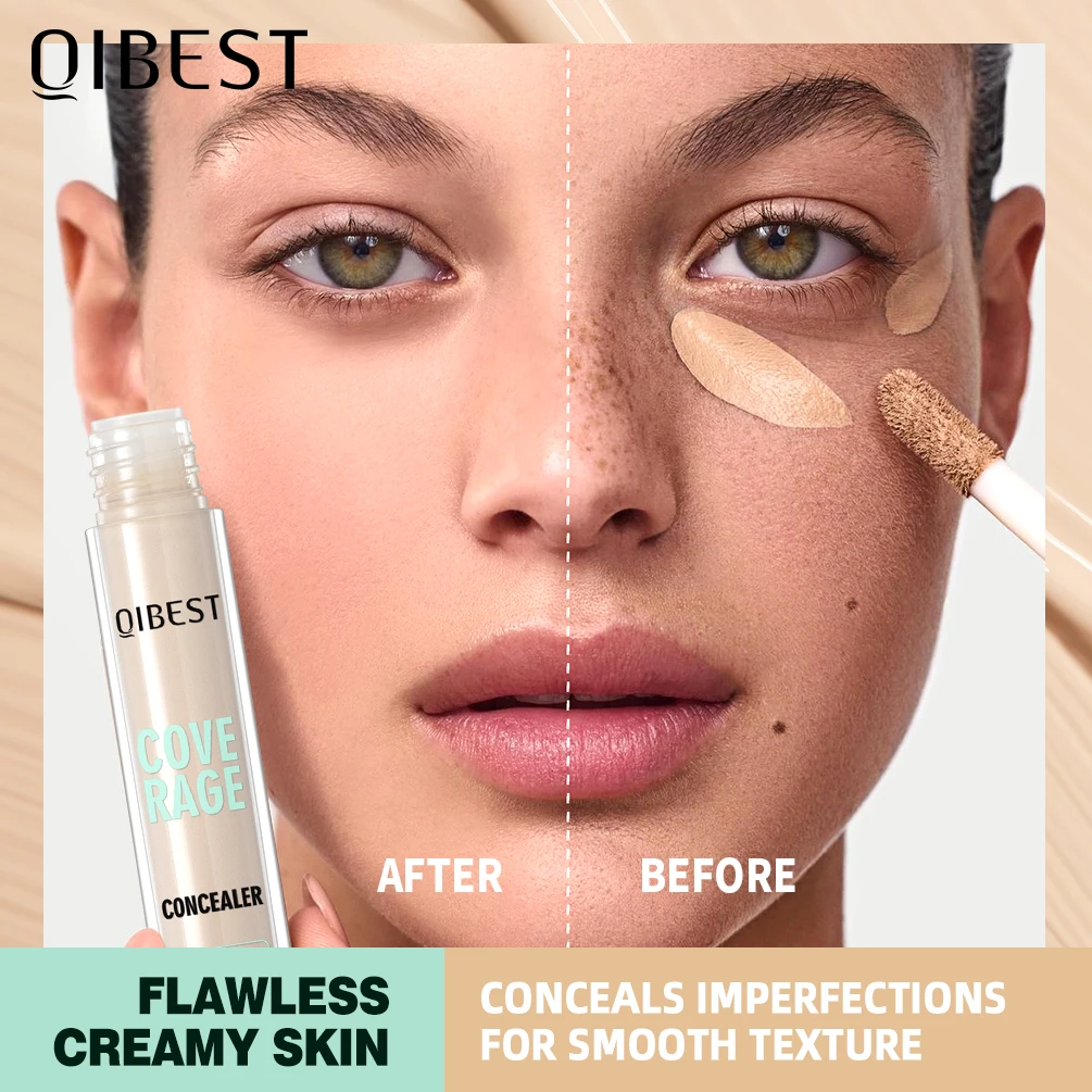 QIBEST Vloeibare Concealer Matte Hoge Dekking Waterdichte Olie Controle Hydraterende Langdurige Concealer Professionele Gezichtsmake-up