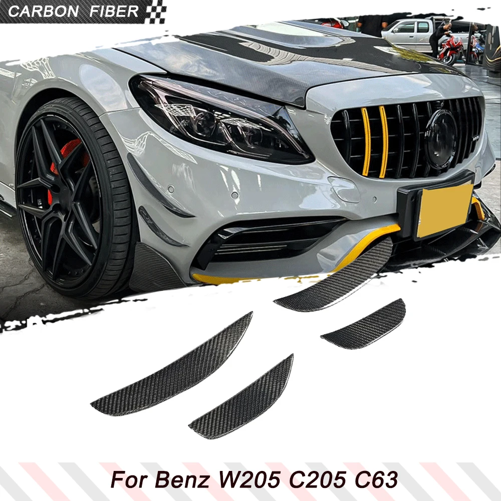 

Углеродное волокно/FRP, черный автомобильный гоночный передний бампер, канады, разветвители губ для Mercedes Benz C-Class W205 C205 C63 AMG 2015-2017