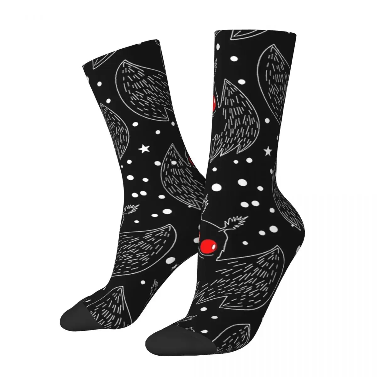 Happy Men's Socks Mothman Night Retro Harajuku Alien Hip Hop Seamless Crew Crazy Sock Gift Pattern Printed