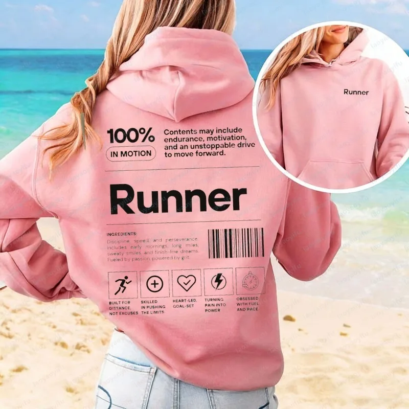 Lustiger Läufer-Hoodie Marathon-Geschenk für Läufer Motivierendes Läufer-Team-T-Shirt Läufer-Nährwertangaben Sweatshirt & Pullover