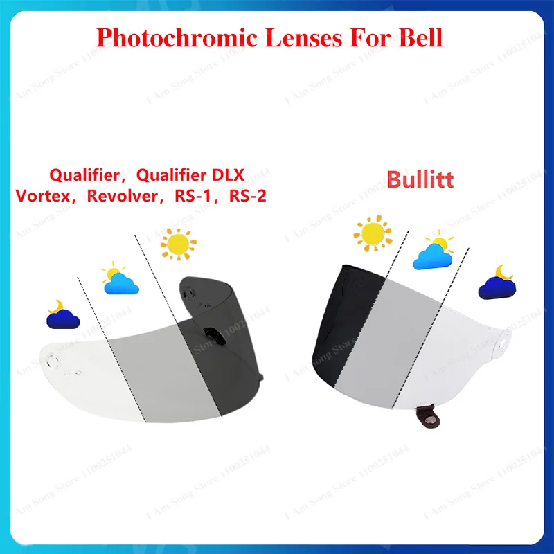 Motorcycle Photochromic Lenses Replacement Visor For Bell Qualifier RS-1 Bullitt Helmet Anti-UV Dustproof Windshield Riding Lens