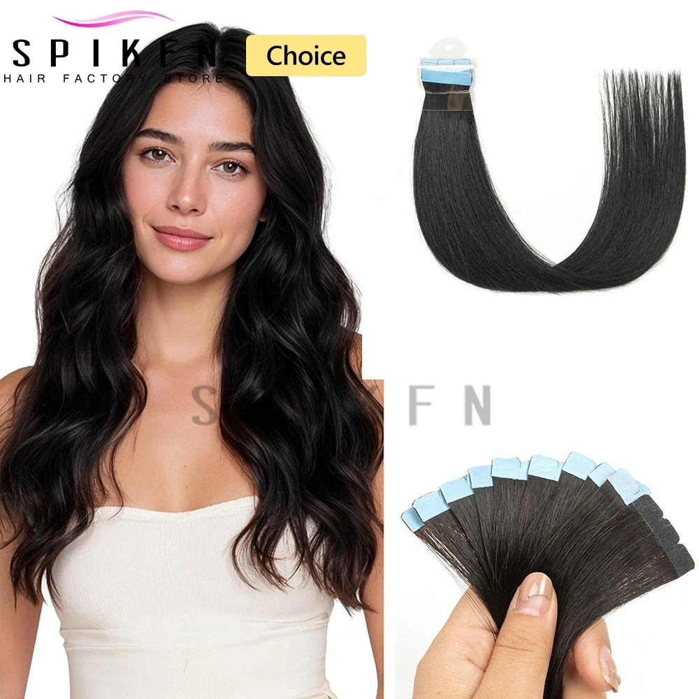 

Мини-накладные пряди для волос из натуральных человеческих волос, невидимые бесшовные накладные пряди для самостоятельного использования, прямые натуральные волосы для девочек