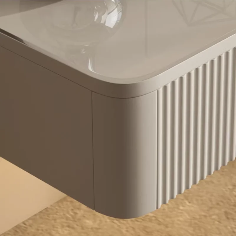 Design Bedside Table Floating Nightstand Storage Cabinet Wood Multifunctional Neat Bed Desk Living Room Designer Nightstands image 3