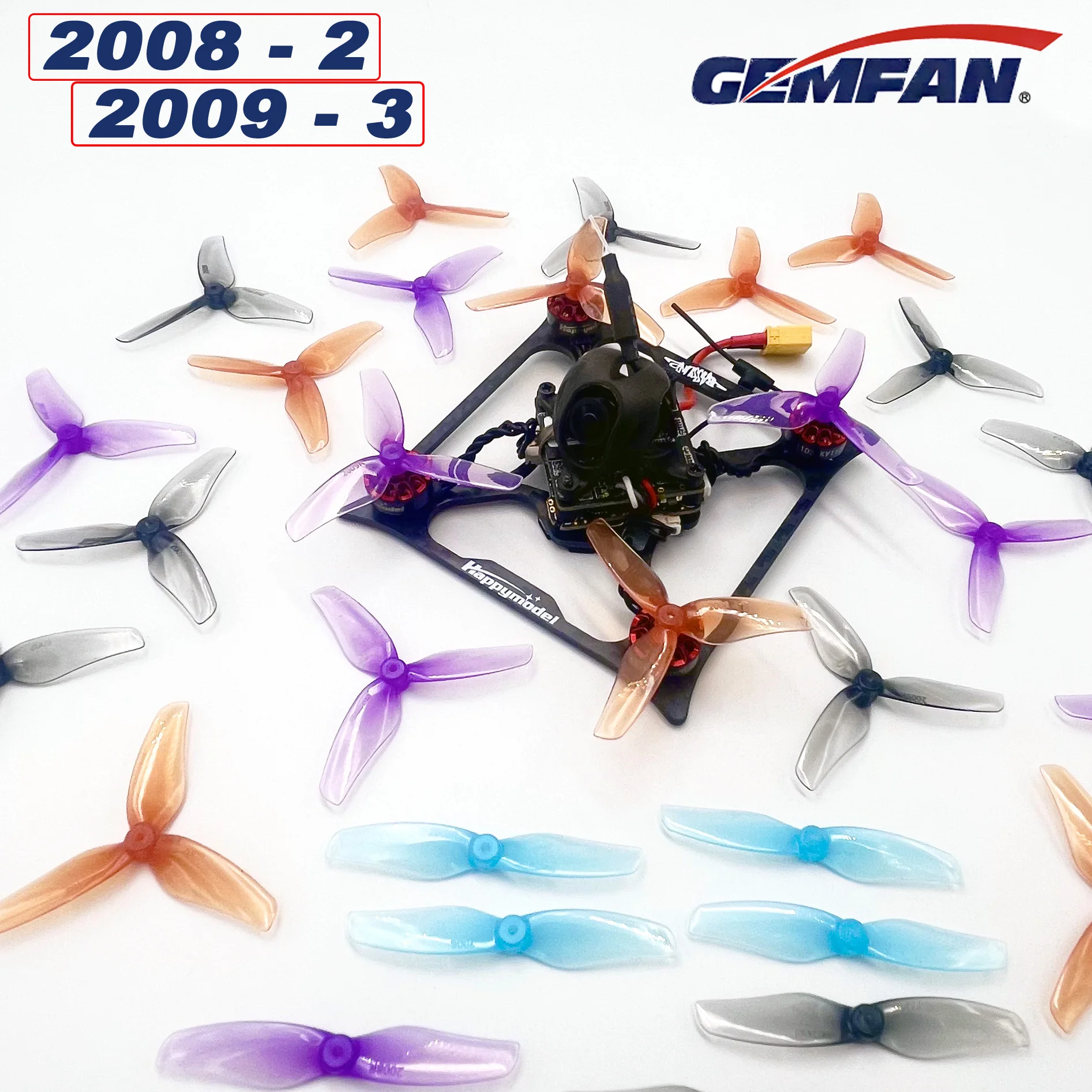 24 stücke/12 Paar Gemfan Hurricane 0,8 2-Blatt/1,5 3-Blatt 51mm PC Micro Whoop Propeller mm/1mm/mm Motor für fpv rc Drohne