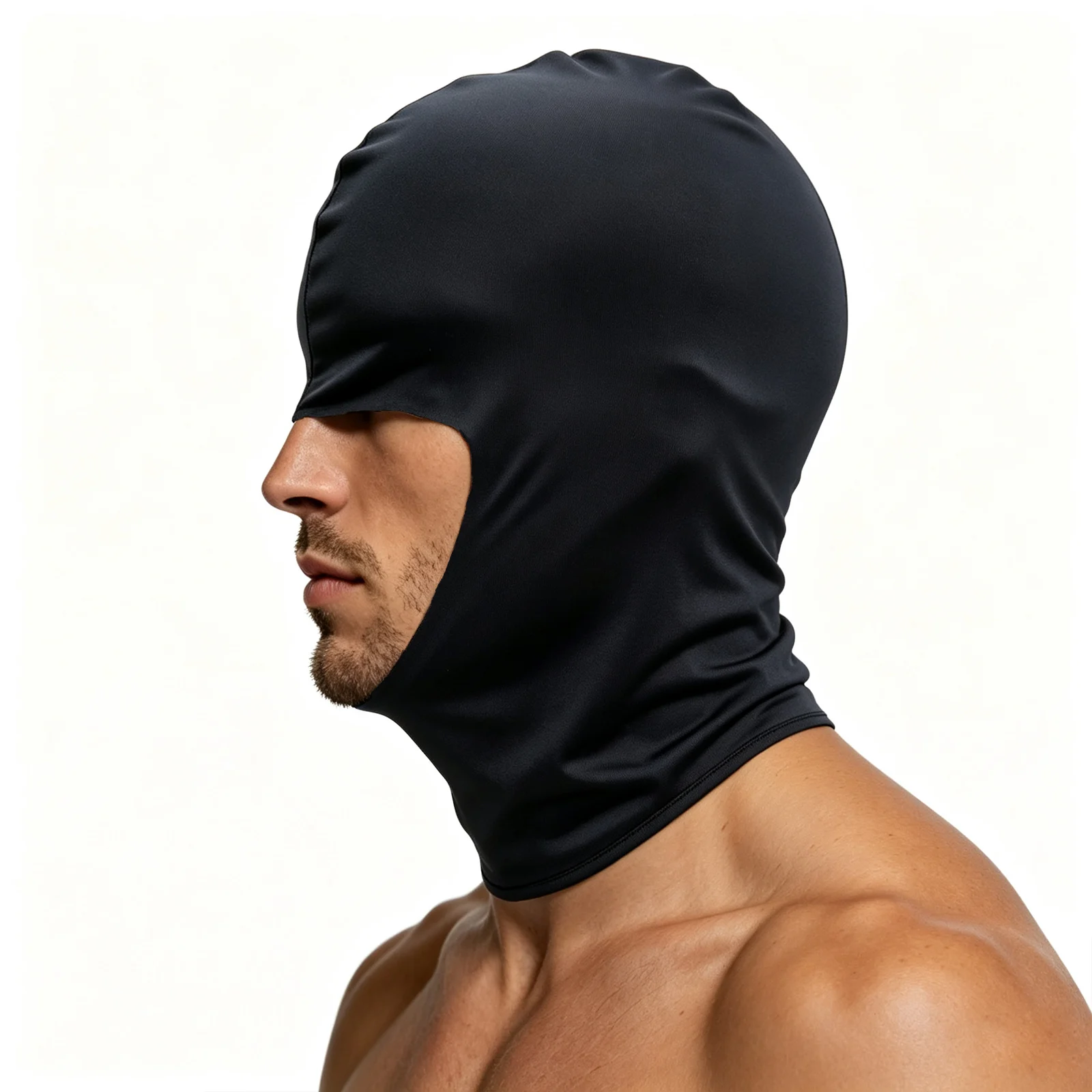 Unisex Elastische Gesichtsmaske Augenbinde Kapuze Cosplay Offener Mund Nase Vollkopfbedeckung Eisseiden-Balaclava-Mütze Halloween-Party Rollenspiel – Detail 5