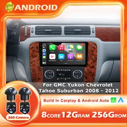 Android 16 For GMC Yukon Chevrolet Tahoe Suburban 2008-2012 E53 X5 M5 Carplay Auto Car Radio Multimedia Player NO 2din Autoradio