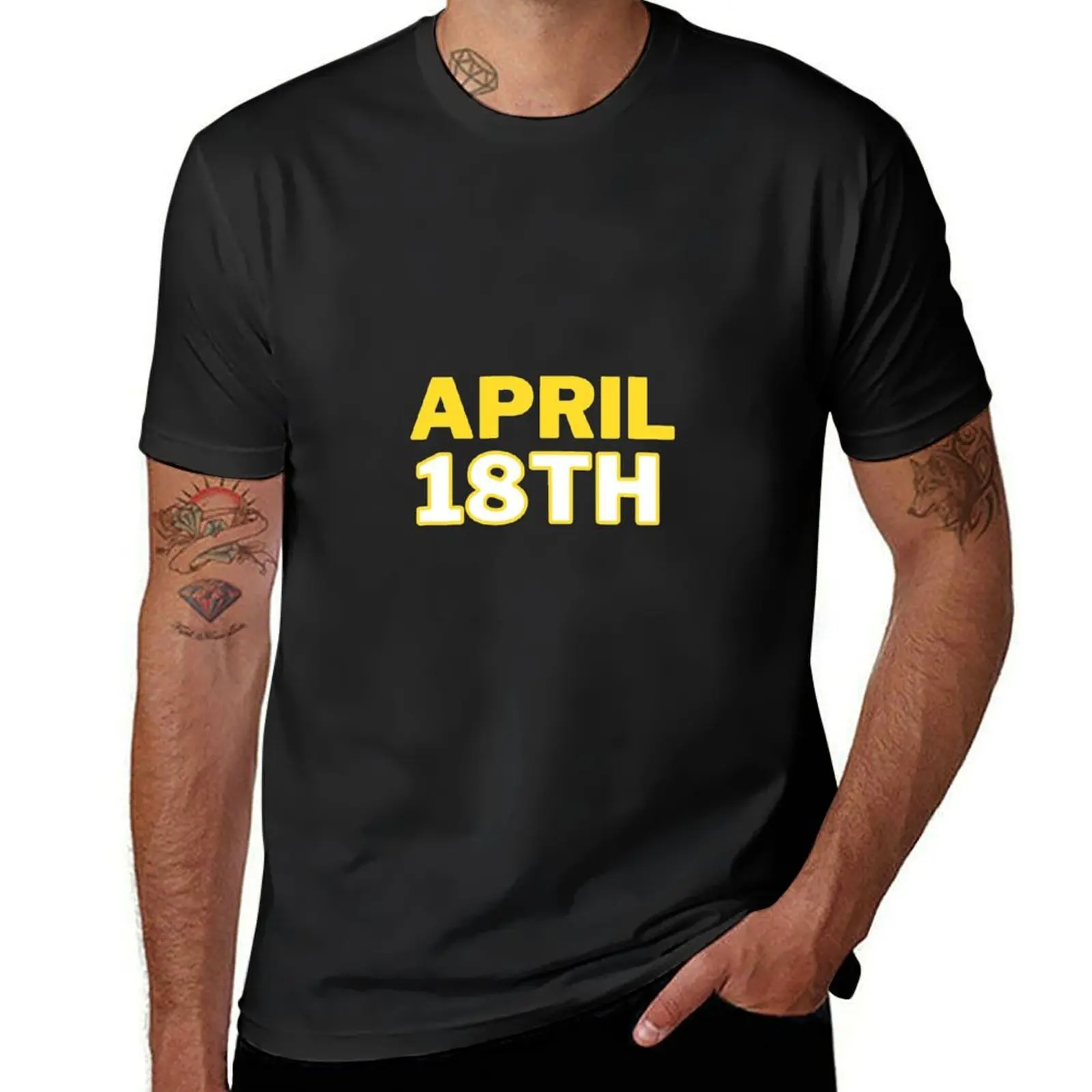 

APRIL 18TH T-Shirt football t shirt topping man t shirt blacks mens cotton t shirts