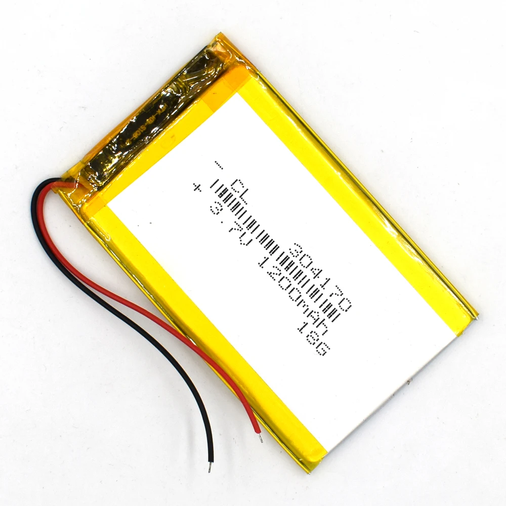 Bateria recarregável Li-ion, 3.7V, 1200mAh, 304170, para MP3, MP4, MP5, GPS, LED, DVD Bluetooth Speaker Headset