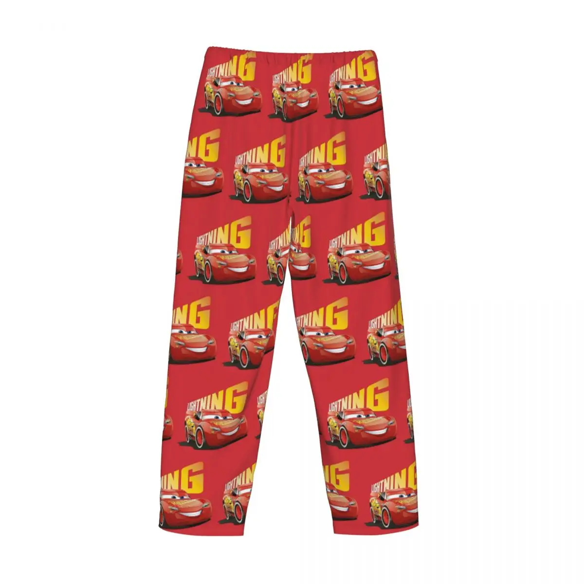 Pantalones de pijama McQueen con iluminación personalizada, ropa de dormir para coches para hombre, pantalones elásticos con bolsillos