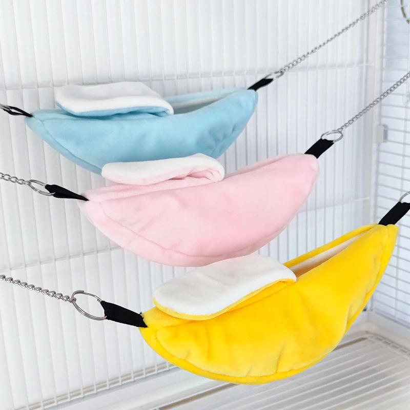 Banana Hamster Bed House Hammock Small Animal Warm Bed House Cage Nest Hamster Accessory for Sugar Glider Hamster Small Bird Pet