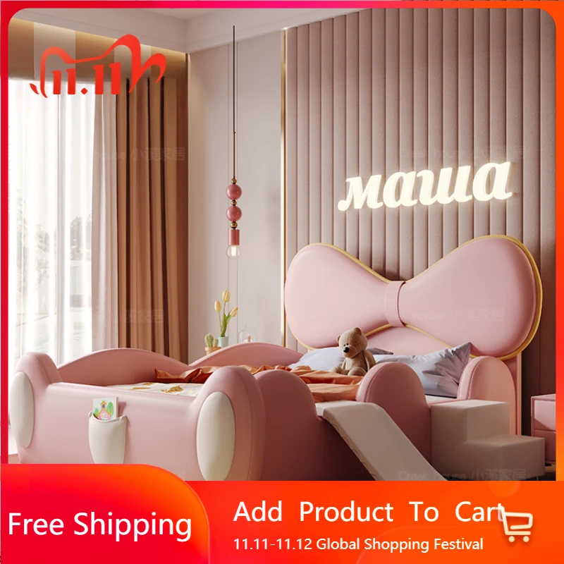 

Luxury Girls Childrens Bed Princess Cute Solid Wood Children Beds Queen Size Postmodern Trendy Camas De Casal Trendy Furniture