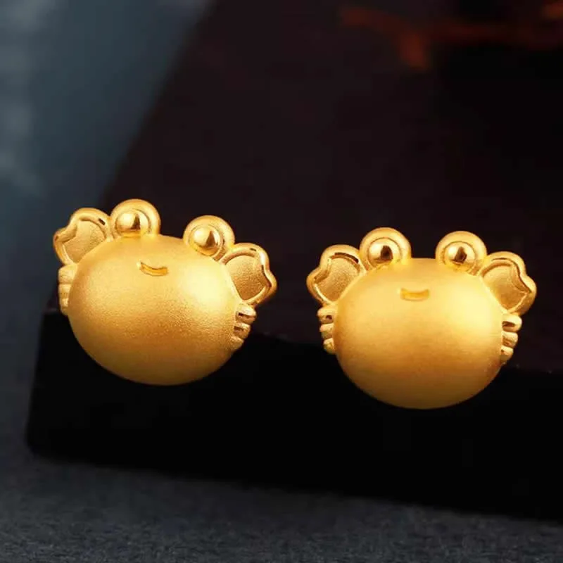 New 24K Yellow Gold Bracelet Women 3D Gold Cute Crab Bracelet 1pcs Bring Lucky