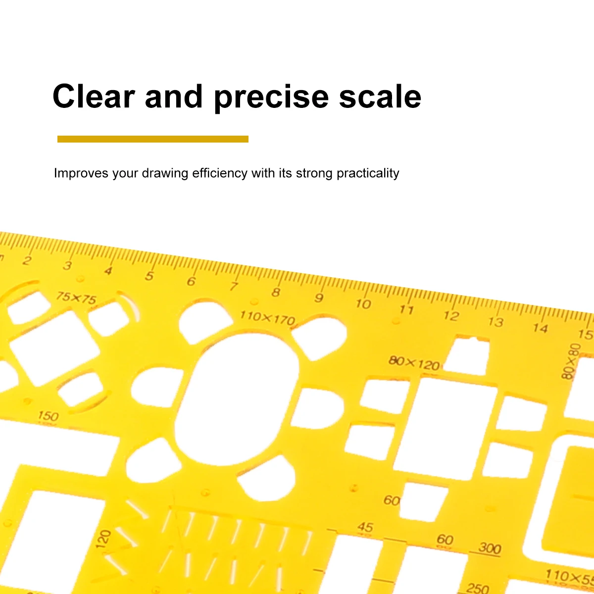 

Transparent Construction Measuring Ruler Multi Purpose Drawing Template Plastic Draft Tool For School Office Orange Color