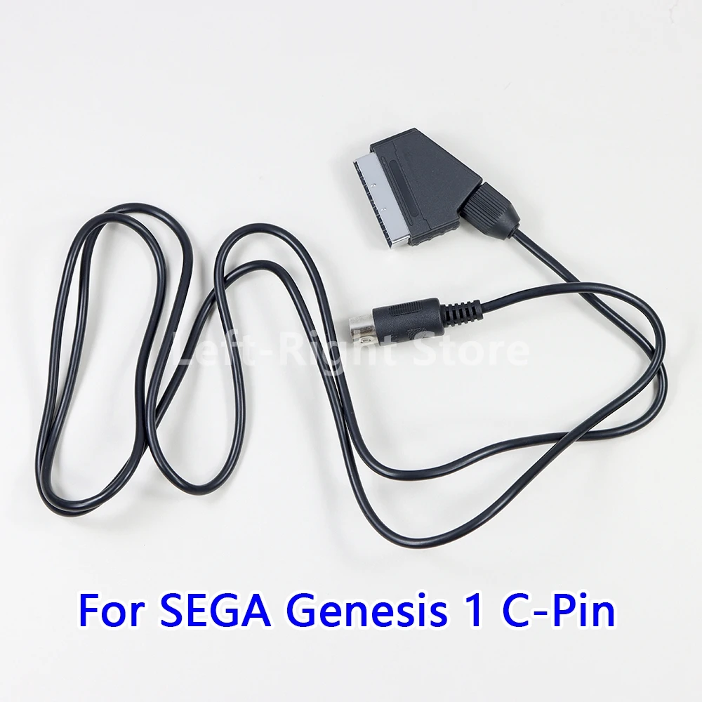 15PCS C-Pin Black RGB Scart Data Line 1.8m NTSC V-Pin Cable PAL C Pin For Sega Genesis 1 Mega Drive MD 1 For Master System 1