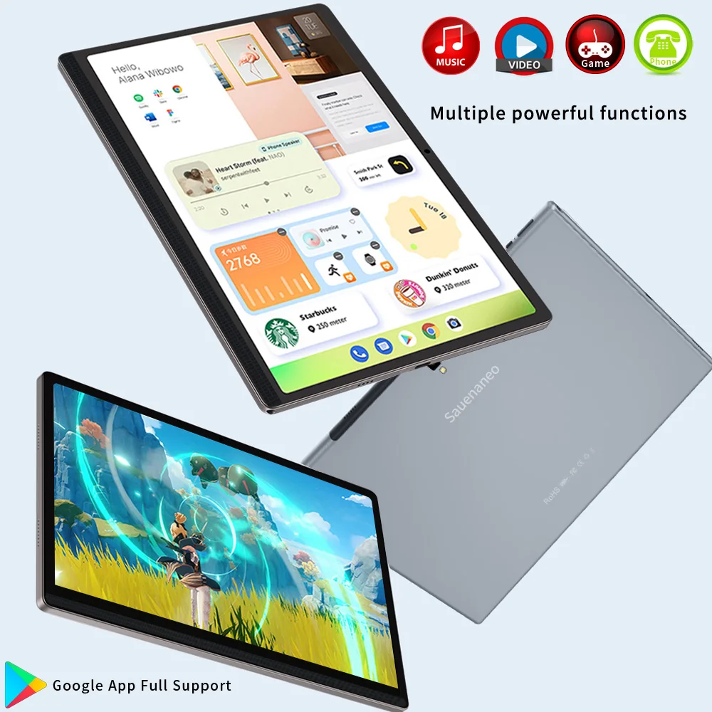 14 Inch Tablet Android12, 8GB RAM 512GB ROM, Phone Sim Card 3G 4G Lte,1TB Expand,1920x1200 F-HD 2K Screen 10000MAH Battery, WiFi