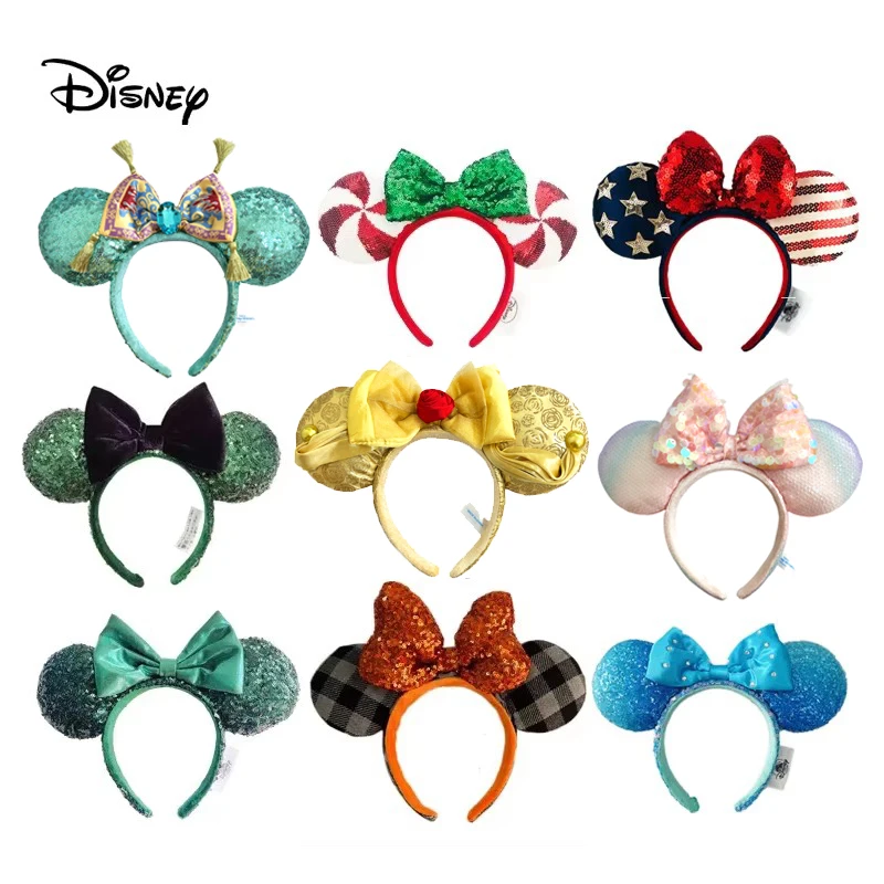 Disney Mickey Mouse Ear Headband Wave Point Big Bows EARS COSTUME Headband Cosplay Plush Adult/Kids Headband Gift