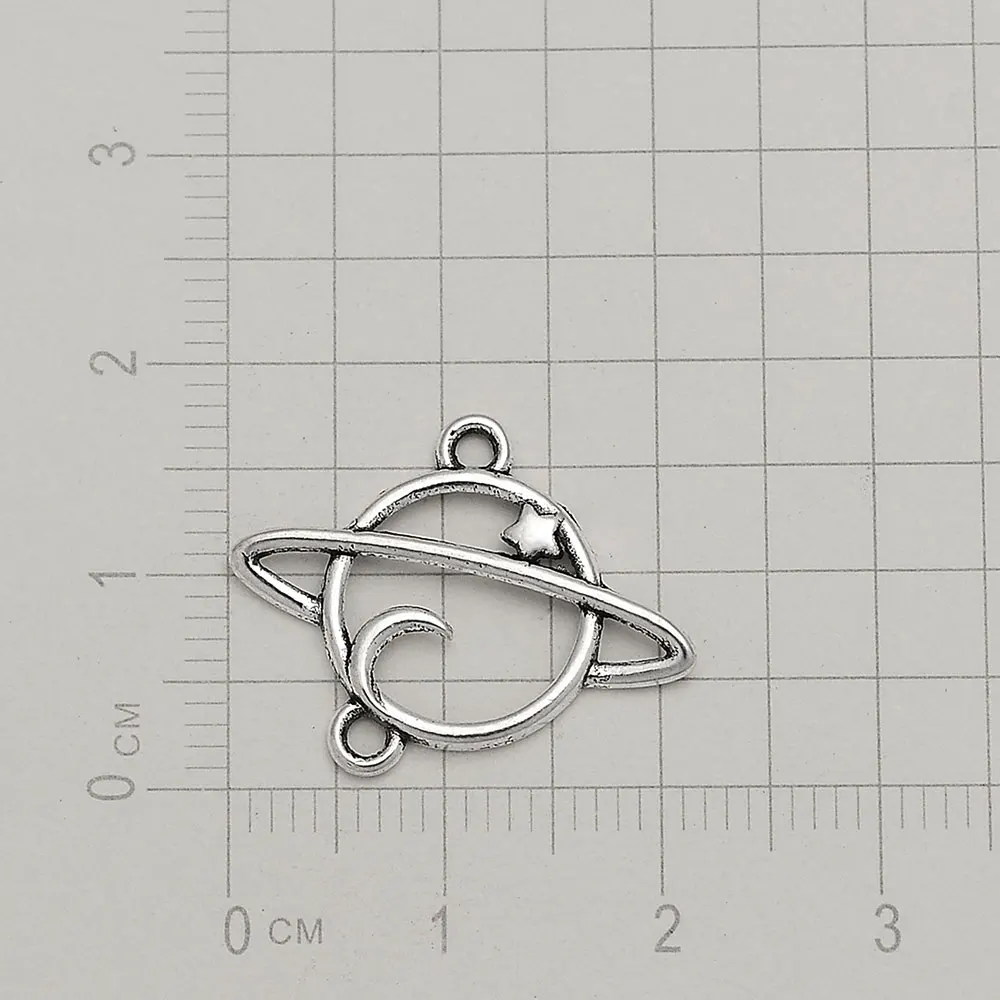 Antique Silver Plated Universe Ufo Alien Outer Space Charms Stars Pendants For Diy Jewelry Making Findings Supplies Accessories