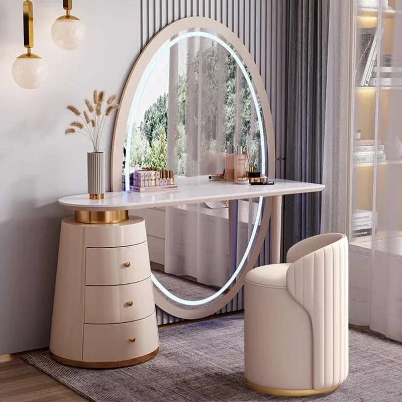 Mirror Makeup Vanity Table Bedroom Storage Luxury Jewelry Organizer Dressing Table Girl Mesa De Maquillaje Trendy Furniture