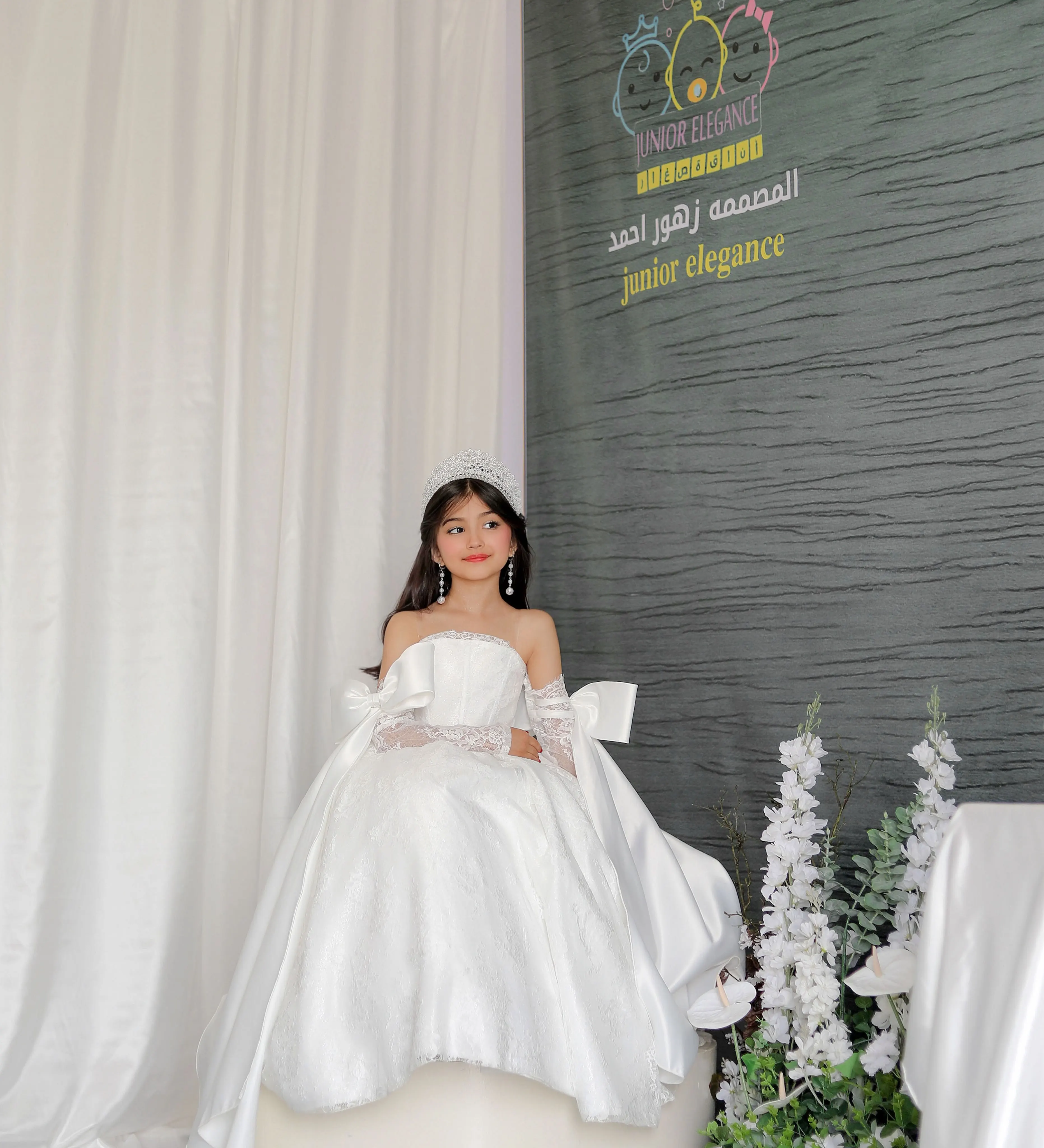 Prinzessin weiße Blumenmädchenkleider für Hochzeit, ärmellos, Spitze, bodenlang, für Kinder, Geburtstagsfeier, Erstkommunion, individuell gestaltet