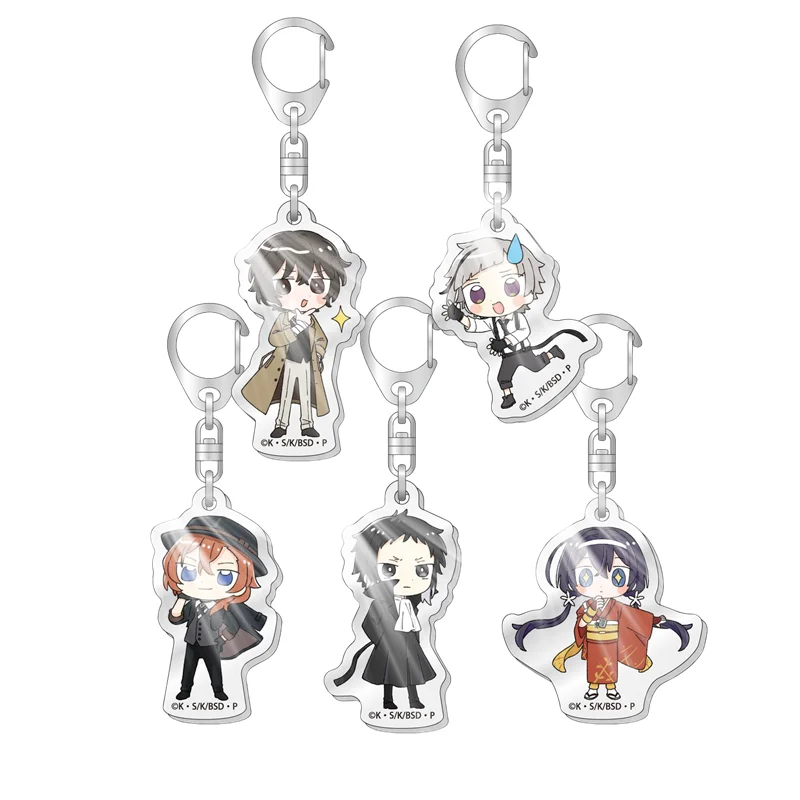 Anime Keychain Bungou Stray Dogs Atsushi Nakajima Dazai Key Chain for Women Accessories Cute Bag Pendant Key Ring for Fans Gift