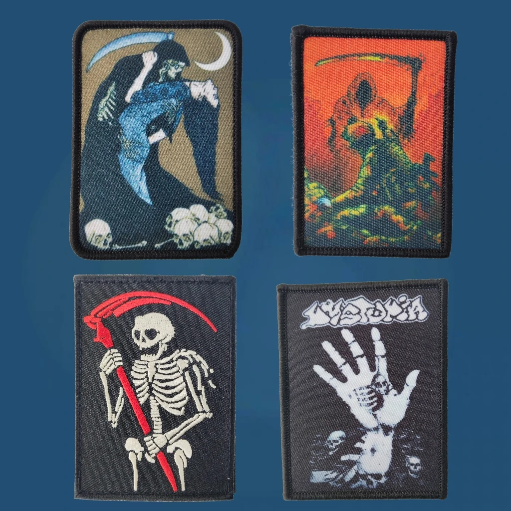 

Reaper Life Embroidery Patch Dark Death Scythe Skeleton Robe Morale Badge Creative Backpack Coat Decorative Patches Appliques