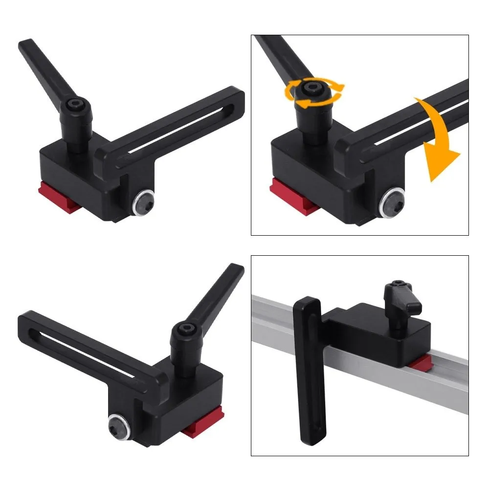 Aluminium Alloy 30 Type Miter Track Stop Standard T-track With Lock Sliding Connector T-Slot Design Track Stop Block