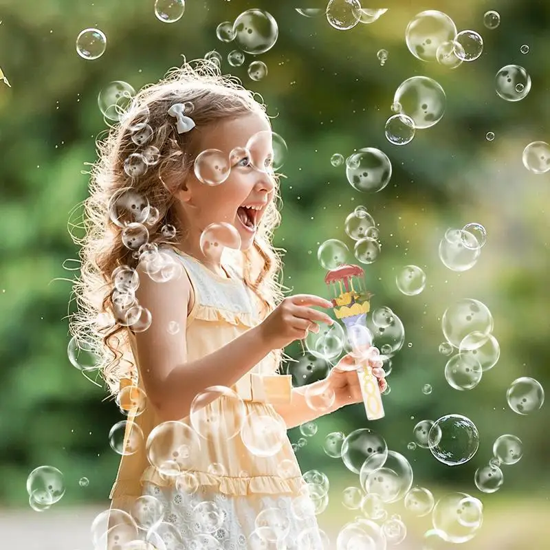 เด็กวัยหัดเดิน Bubble Wand Carousel Light Up Blower แบบพกพา Sensory Bubble Wands สําหรับเด็กชายหญิง Backyard Party วันเกิดอีสเตอร์