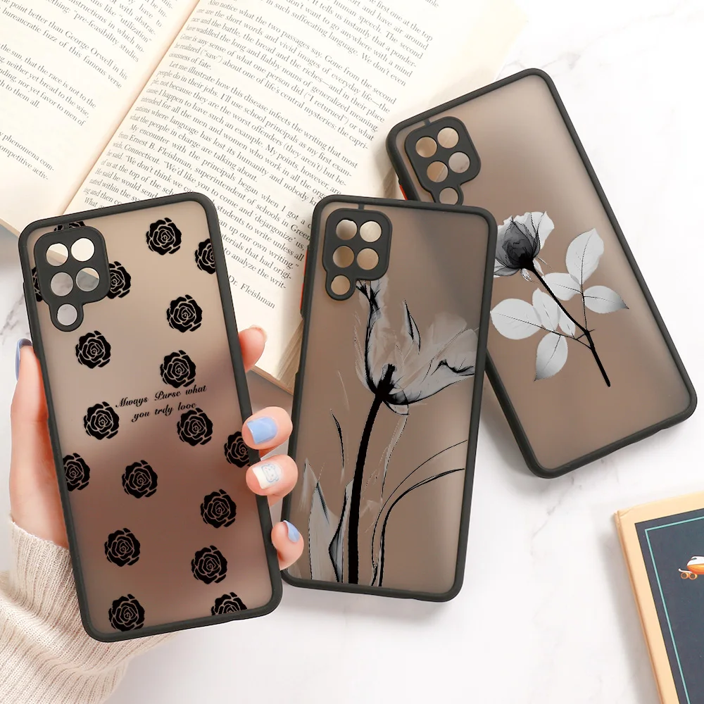 Hard Case For Samsung A34 A33 A54 5G A53 A32 A55 A35 A14 A13 A05s A23 A22 A21s A52 A51 A50 A73 A72 A71 A70 Flower Fundas Covers