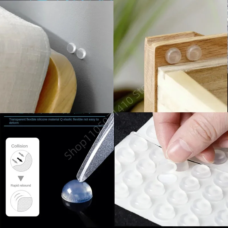 100Pcs Self Adhesive Clear Silicone Door Stopper Rubber Damper Buffer Cabinet Bumpers Furniture Dots Cushion Protective Pads