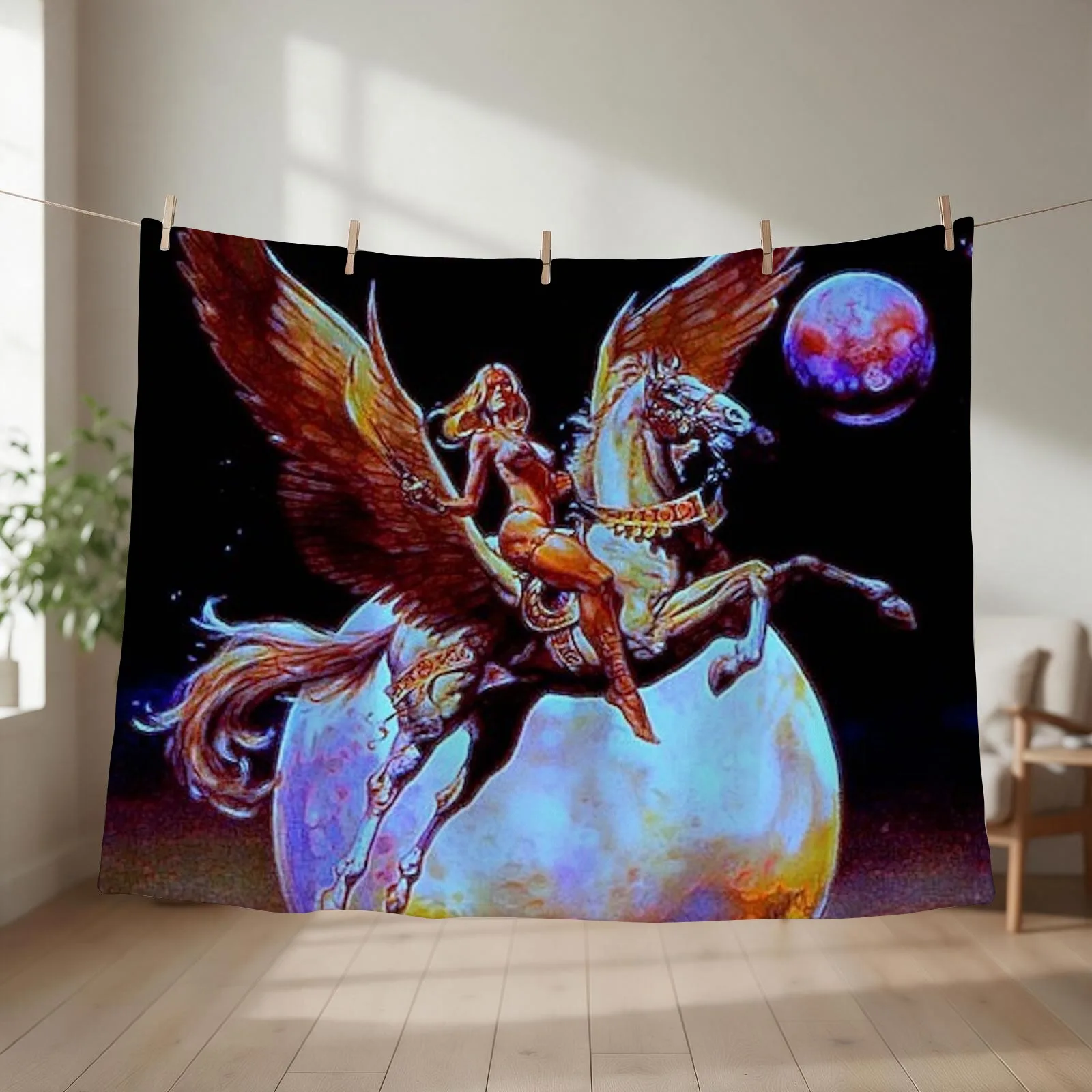 New Golden Wings neon Throw Blanket couch cozy soft plush fuzzy picnic outdoor blanket