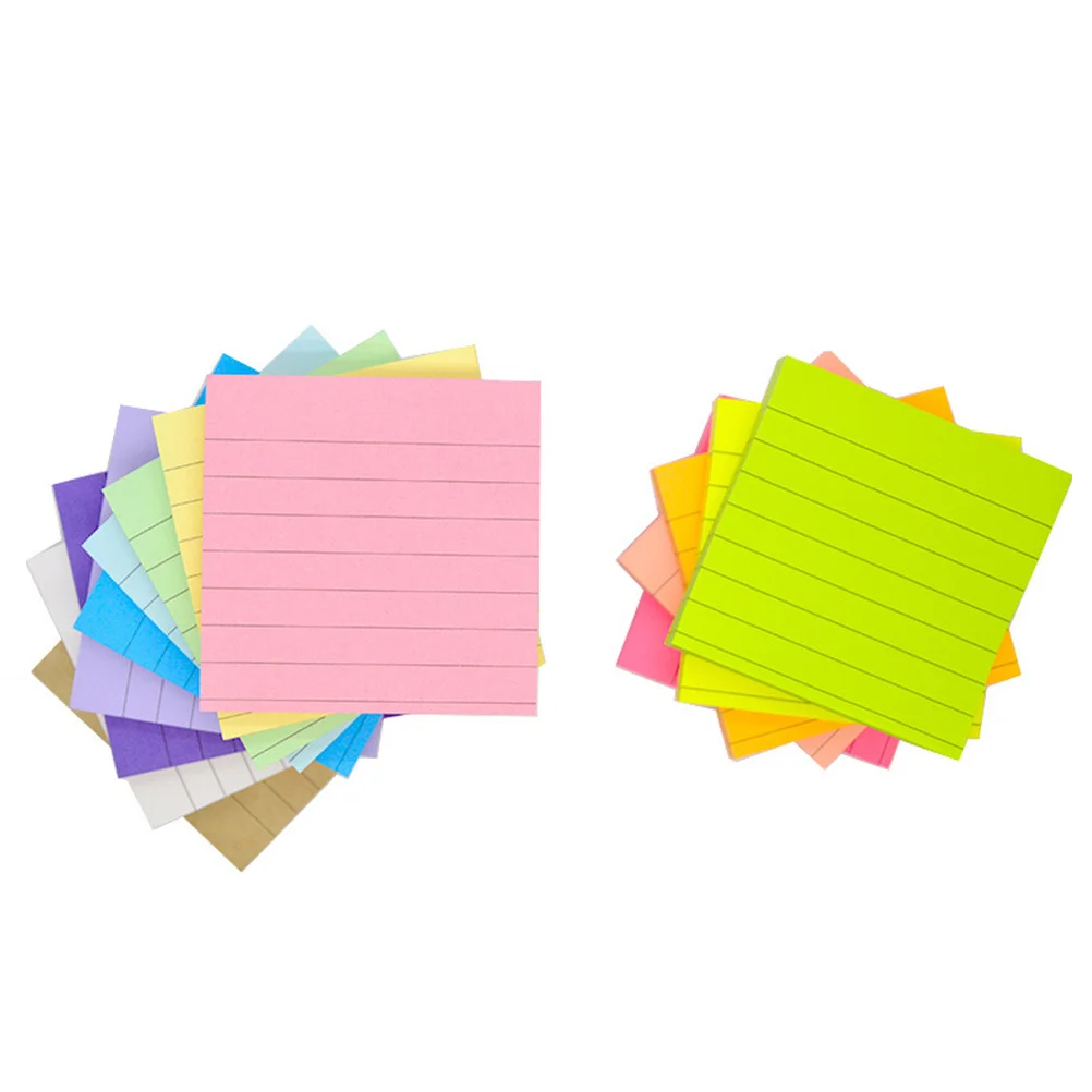 

4Pcs Square Sticky Notepads Colored Memo Pads Self-Stick Notes Reusable Adhesive Paper for Office Study Home Wall Fridge Decor