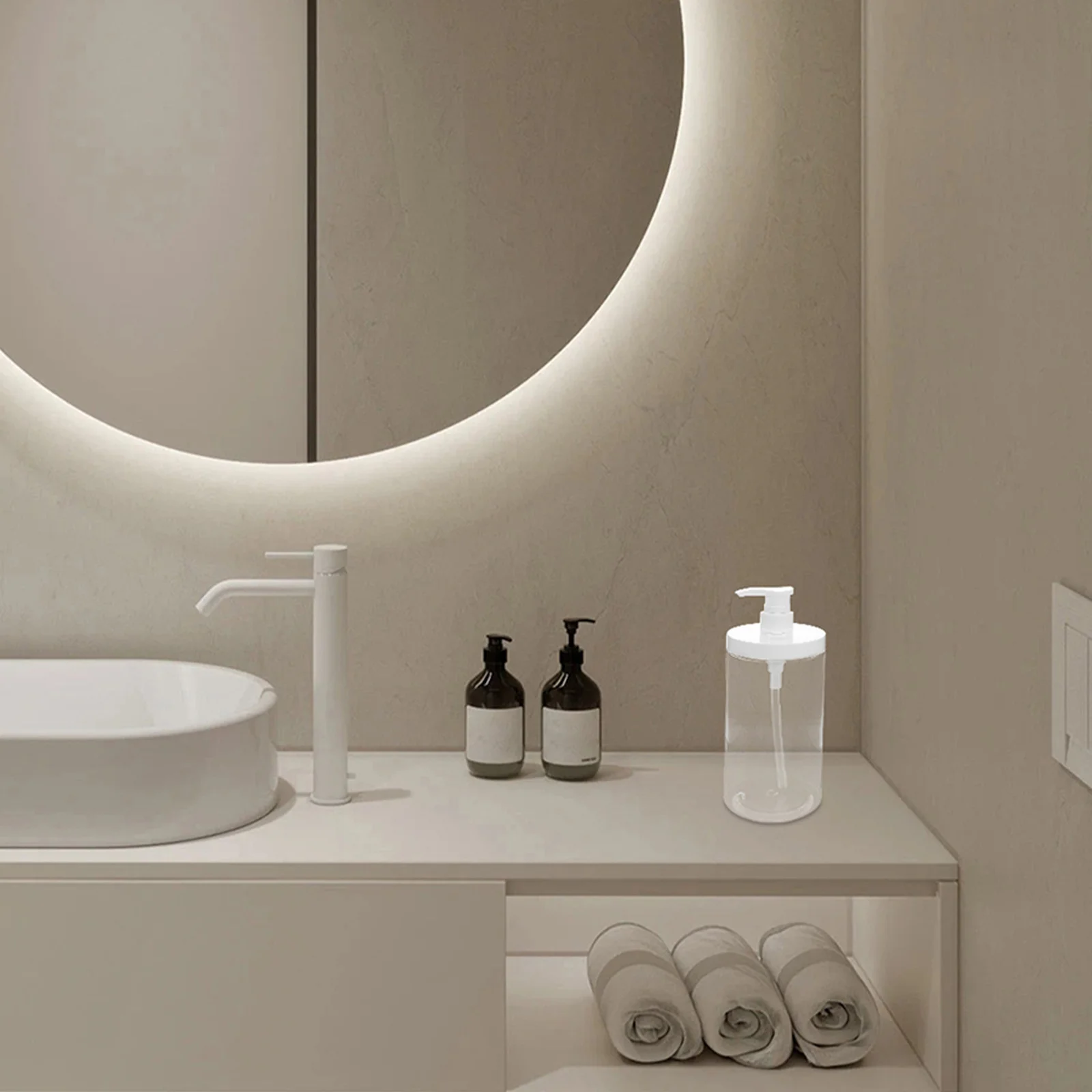 

2Pcs Travel Dispenser Bottles Wide Mouth Leakproof Clear Plastic Refillable Portable Pump Bottles for Shampoo Lotion