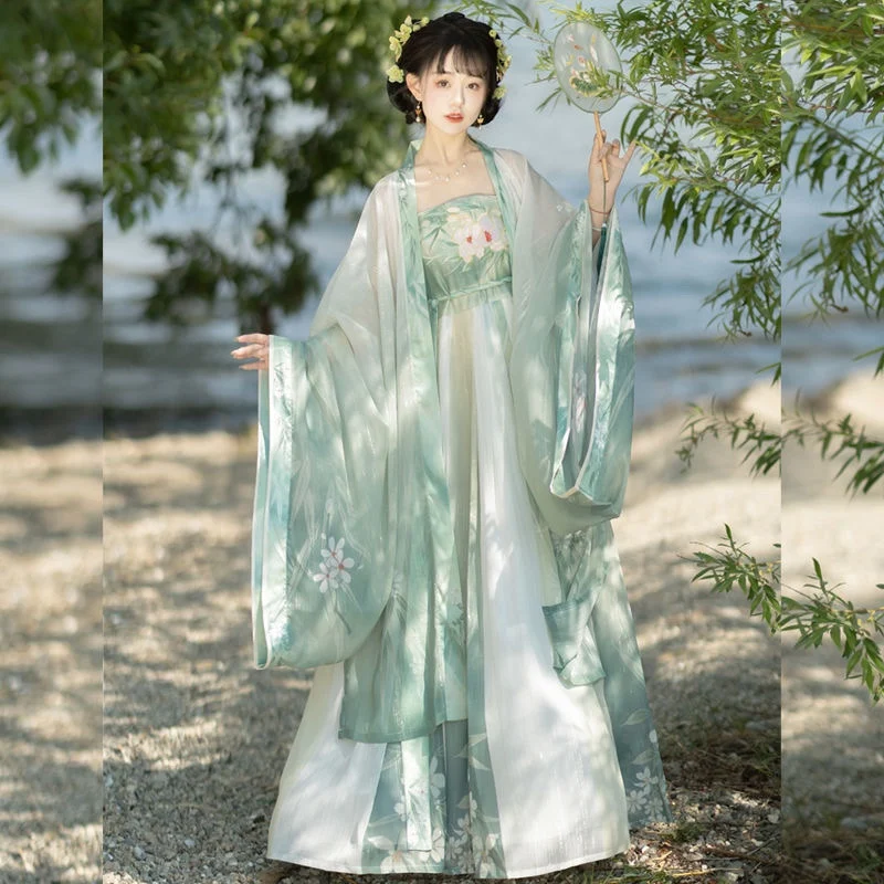 

Hanfu women's Chebula skirt summer national wind silk Han element big sleeve shirt costume wide sleeve suit chest skirt